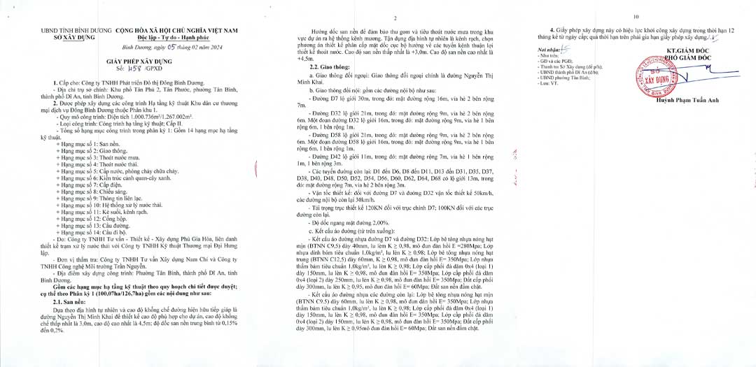 Giấy phép xây dựng một số LK dự án