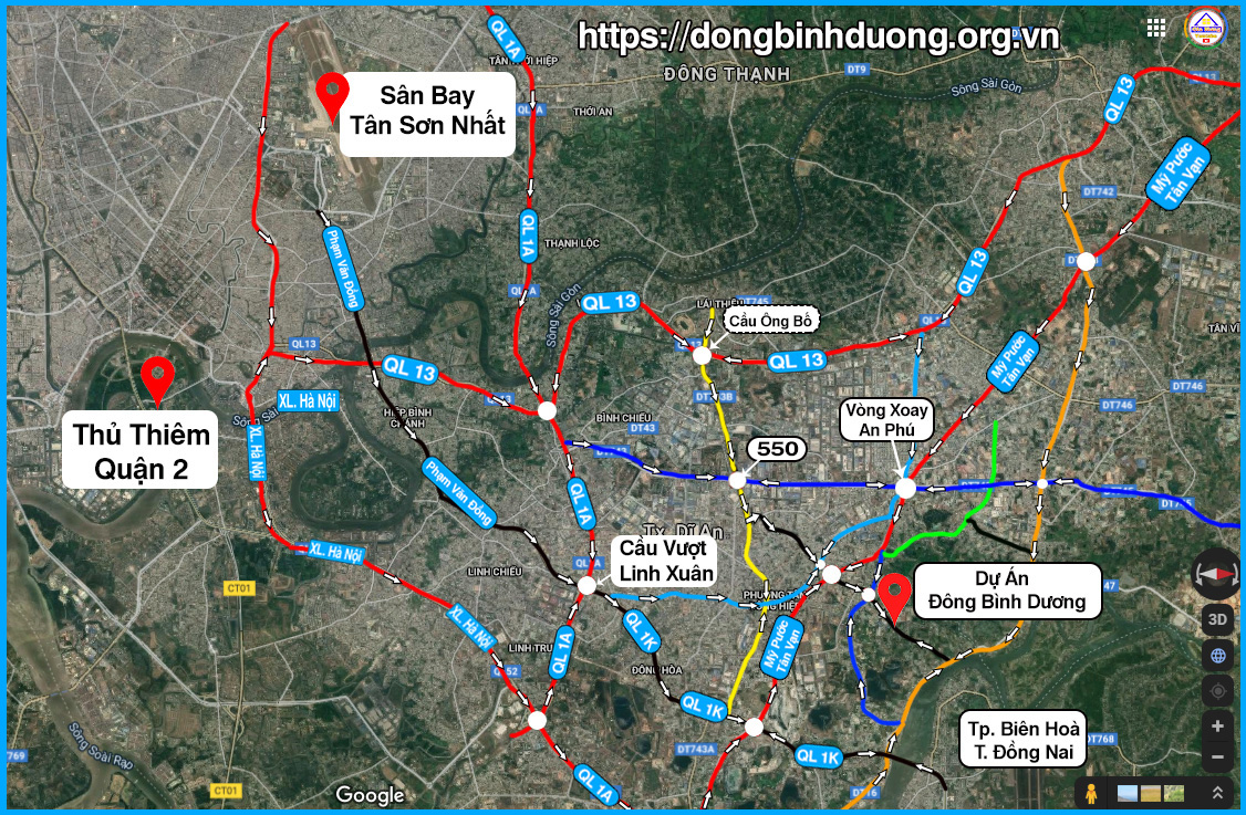 Vị trí Dự Án Đông Bình Dương